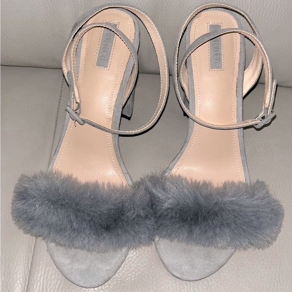 Forever 21 grey fur heels